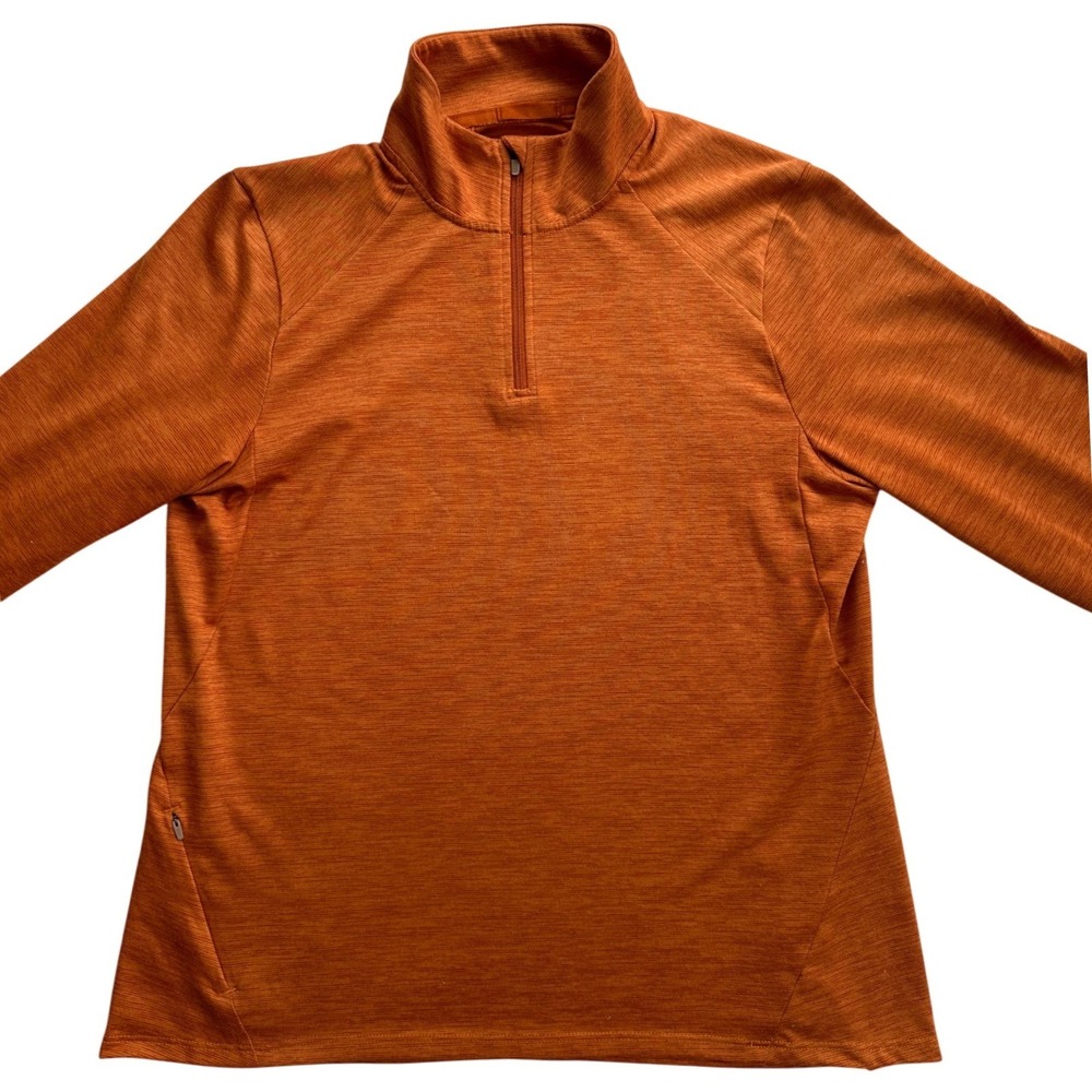 REI Co-op Quarter Zip Pullover Women Medium Orange Heather Active Hiking Top